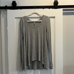 Free People Heather Gray Long Sleeve Top